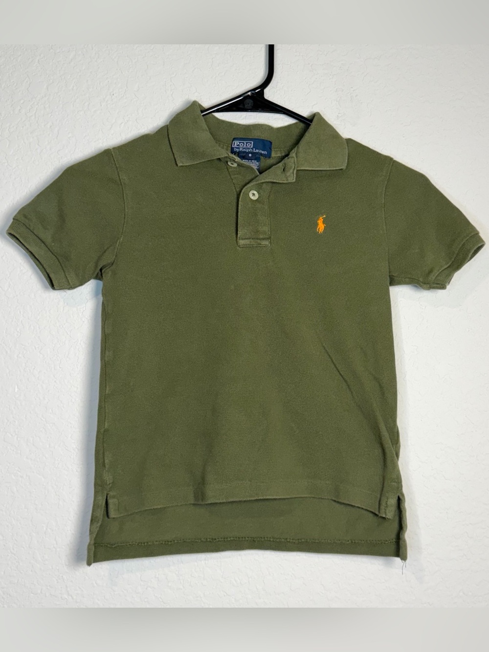 Ralph Lauren Kids Olive Polo with Orange Pony Logo